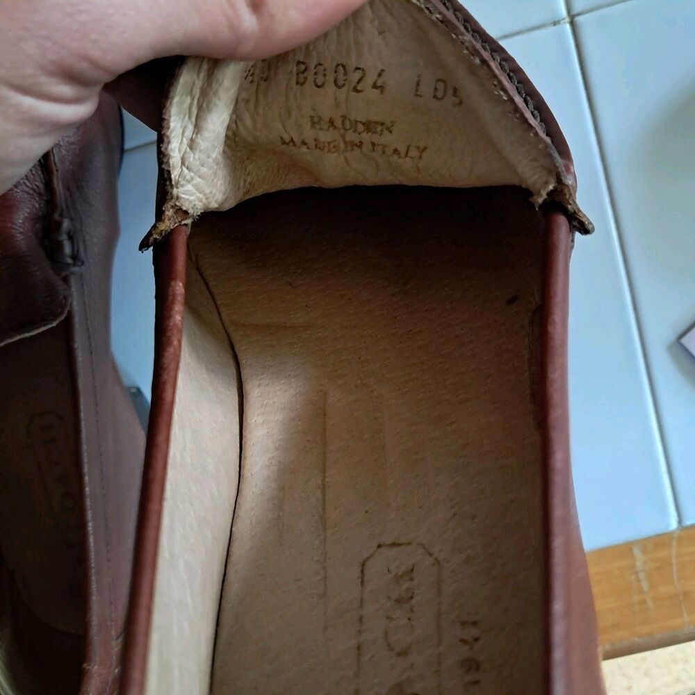 Coach Lawson Mens Brown Leather Loafers Size 9.5 D Made In Italy w/ Shoe Trees - Picture 4 of 8